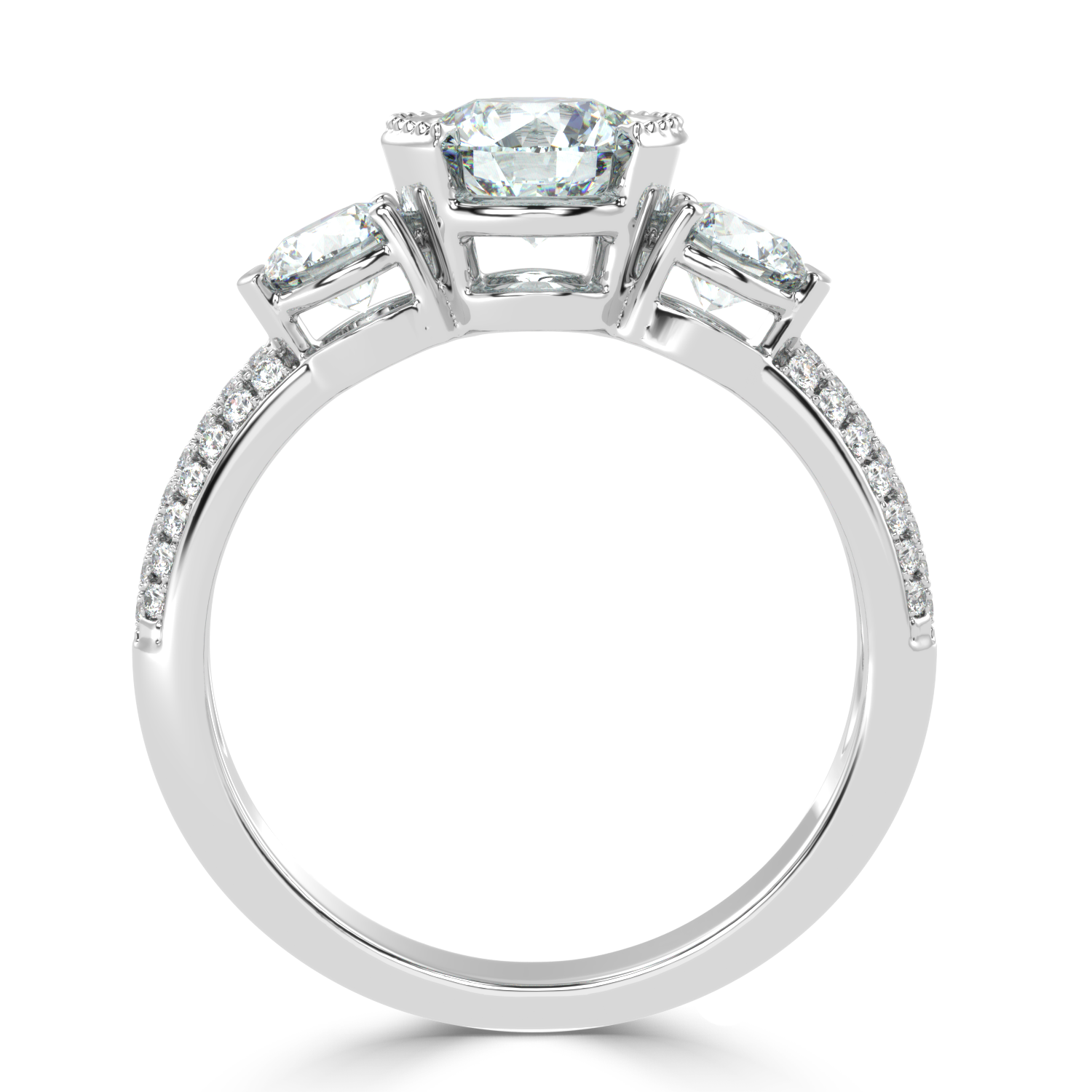 Buy 1.70 Ct Three-stone Natural Diamond Ring | Solitairekart